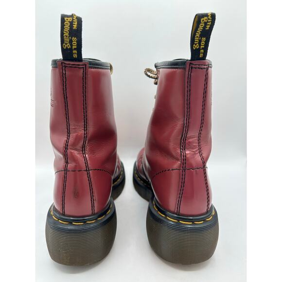 Vintage Dr Martens 8795 RED MADE IN ENGLAND leather Metallic boots England WM 8 - Picture 5 of 12